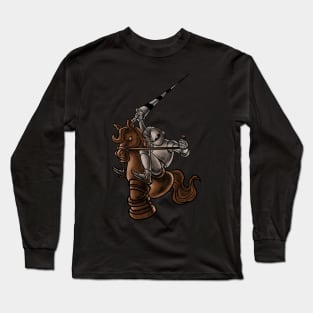 The Enchanted Equestrian: A Majestic Chess Knight Design Long Sleeve T-Shirt